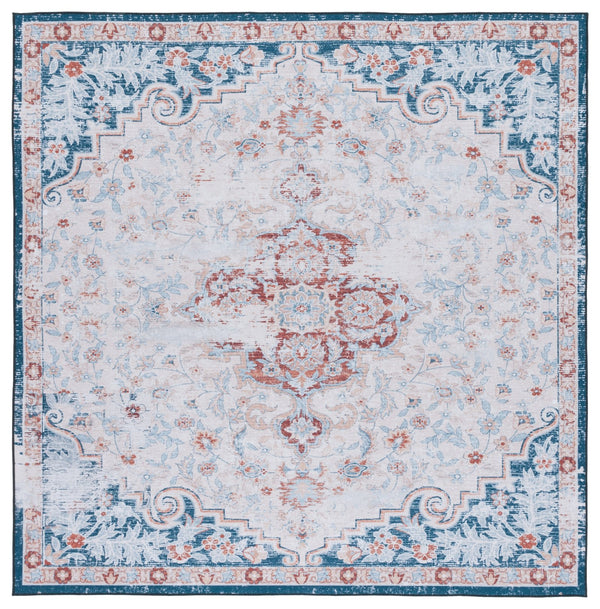 Safavieh Tucson Vintage Persian Rug - Stylish, Machine Washable & Slip Resistant For Effortless Elegance Beige ,Rust Polyester Pile Tsn117b-8r