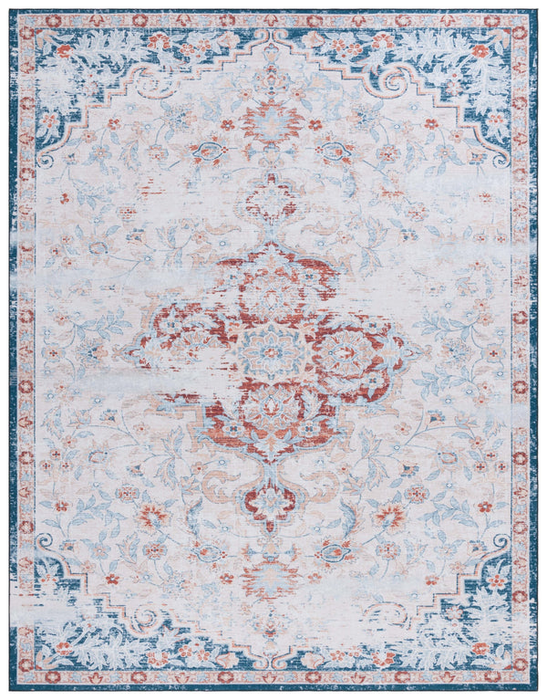 Safavieh Tucson Vintage Persian Rug - Stylish, Machine Washable & Slip Resistant For Effortless Elegance Beige ,Rust Polyester Pile Tsn117b-8r