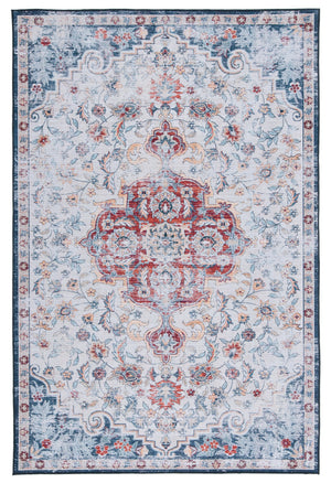 Safavieh Tucson Vintage Persian Rug - Stylish, Machine Washable & Slip Resistant For Effortless Elegance Grey ,Rust Polyester Pile Tsn117f-212