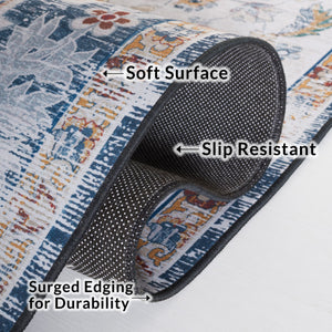 Safavieh Tucson Vintage Persian Rug - Stylish, Machine Washable & Slip Resistant For Effortless Elegance Grey ,Rust Polyester Pile Tsn117f-212