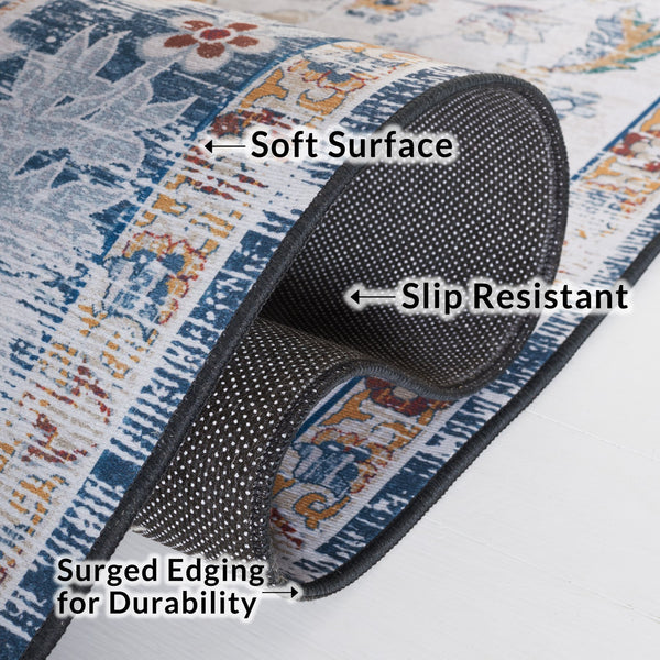 Safavieh Tucson Vintage Persian Rug - Stylish, Machine Washable & Slip Resistant For Effortless Elegance Grey ,Rust Polyester Pile Tsn117f-212