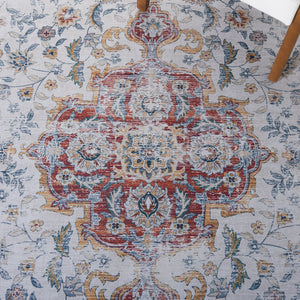 Safavieh Tucson Vintage Persian Rug - Stylish, Machine Washable & Slip Resistant For Effortless Elegance Grey ,Rust Polyester Pile Tsn117f-212