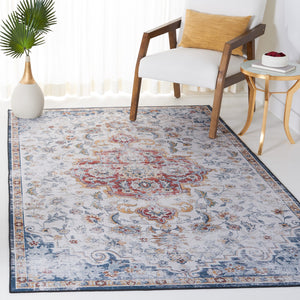 Safavieh Tucson Vintage Persian Rug - Stylish, Machine Washable & Slip Resistant For Effortless Elegance Grey ,Rust Polyester Pile Tsn117f-212