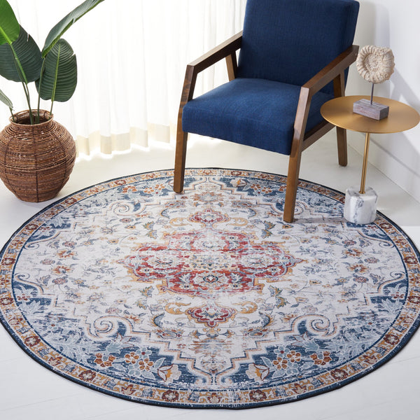 Safavieh Tucson Vintage Persian Rug - Stylish, Machine Washable & Slip Resistant For Effortless Elegance Grey ,Rust Polyester Pile Tsn117f-212
