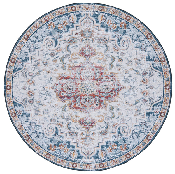 Safavieh Tucson Vintage Persian Rug - Stylish, Machine Washable & Slip Resistant For Effortless Elegance Grey ,Rust Polyester Pile Tsn117f-212
