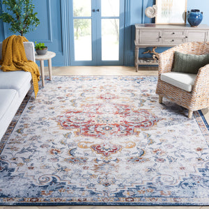 Safavieh Tucson Vintage Persian Rug - Stylish, Machine Washable & Slip Resistant For Effortless Elegance Grey ,Rust Polyester Pile Tsn117f-212