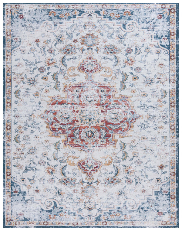 Safavieh Tucson Vintage Persian Rug - Stylish, Machine Washable & Slip Resistant For Effortless Elegance Grey ,Rust Polyester Pile Tsn117f-212