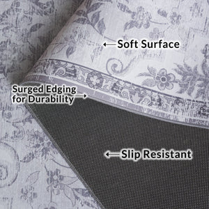 Safavieh Tucson Vintage Persian Rug - Stylish, Machine Washable & Slip Resistant For Effortless Elegance Light Grey ,Grey Polyester Pile Tsn117g-8