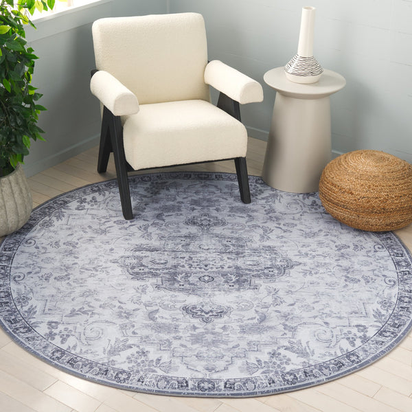 Safavieh Tucson Vintage Persian Rug - Stylish, Machine Washable & Slip Resistant For Effortless Elegance Light Grey ,Grey Polyester Pile Tsn117g-8