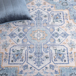 Safavieh Tucson Versatile Machine Washable Rug - Stylish Slip Resistant Design Perfect For Any Space Light Blue ,Blue Polyester Pile Tsn118l-26