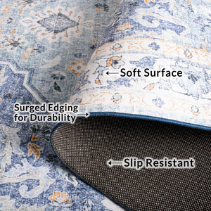 Safavieh Tucson Exquisite Round Area Rug - Elegant Design, Machine Washable, Slip Resistant & Durable Comfort Light Blue ,Blue Polyester Pile Tsn118l-10sq