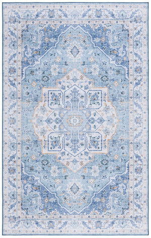 Safavieh Tucson Versatile Machine Washable Rug - Stylish Slip Resistant Design Perfect For Any Space Light Blue ,Blue Polyester Pile Tsn118l-26