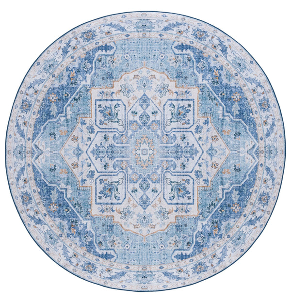 Safavieh Tucson Versatile Machine Washable Rug - Stylish Slip Resistant Design Perfect For Any Space Light Blue ,Blue Polyester Pile Tsn118l-26