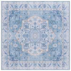 Safavieh Tucson Versatile Machine Washable Rug - Stylish Slip Resistant Design Perfect For Any Space Light Blue ,Blue Polyester Pile Tsn118l-26