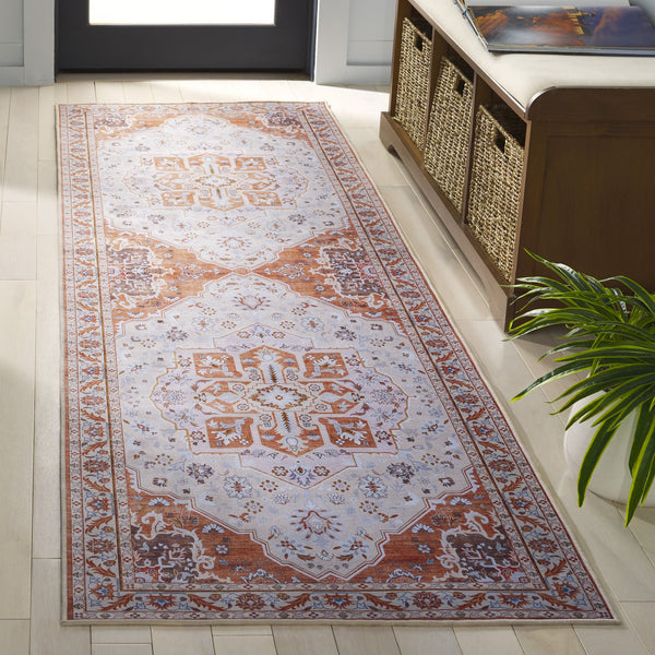 Safavieh Tucson Traditional Oval Area Rug – Elegant Design, Machine Washable, Slip Resistant For Any Room Rust ,Ivory Polyester Pile Tsn118q-28