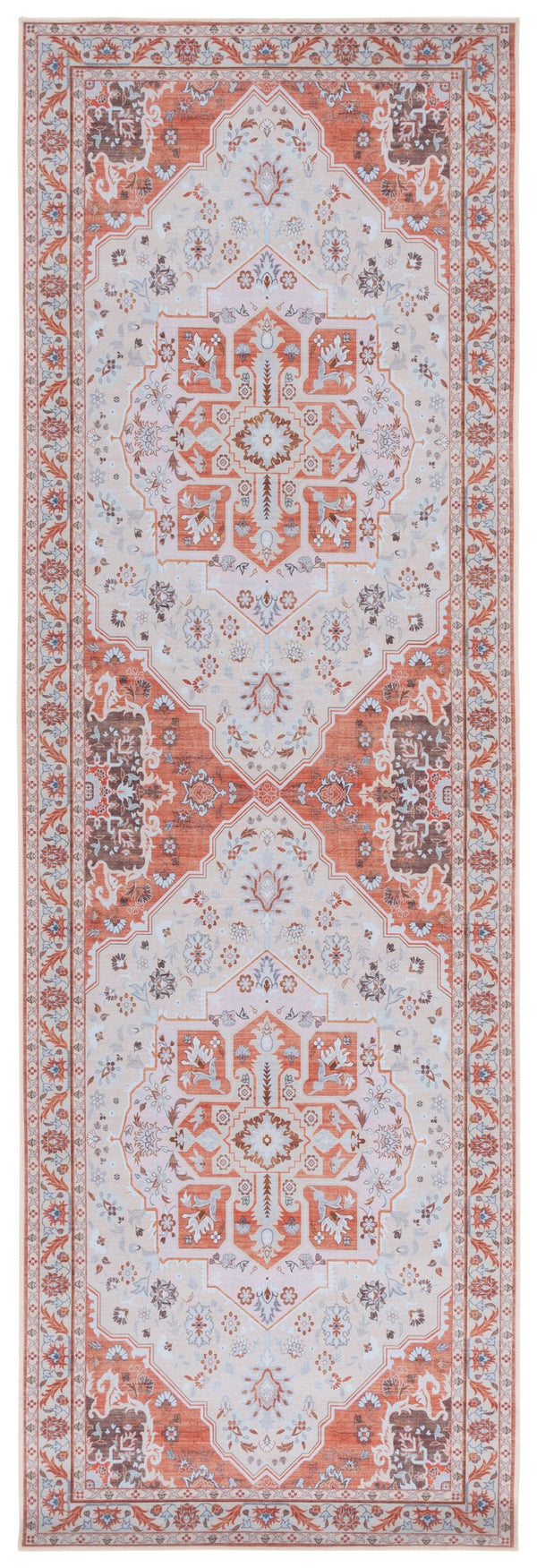 Safavieh Tucson Traditional Oval Area Rug – Elegant Design, Machine Washable, Slip Resistant For Any Room Rust ,Ivory Polyester Pile Tsn118q-28