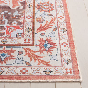 Safavieh Tucson Traditional Oval Area Rug – Elegant Design, Machine Washable, Slip Resistant For Any Room Rust ,Ivory Polyester Pile Tsn118q-5