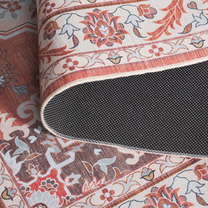 Safavieh Tucson Traditional Oval Area Rug – Elegant Design, Machine Washable, Slip Resistant For Any Room Rust ,Ivory Polyester Pile Tsn118q-5