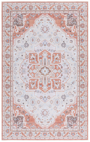 Safavieh Tucson Traditional Oval Area Rug – Elegant Design, Machine Washable, Slip Resistant For Any Room Rust ,Ivory Polyester Pile Tsn118q-5