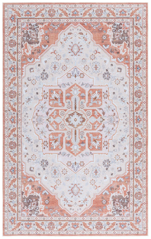 Safavieh Tucson 6'X6' Rust Ivory Square Rug — Machine-Washable, Low-Profile Oriental Design, Slip-Resistant TSN118Q-6SQ