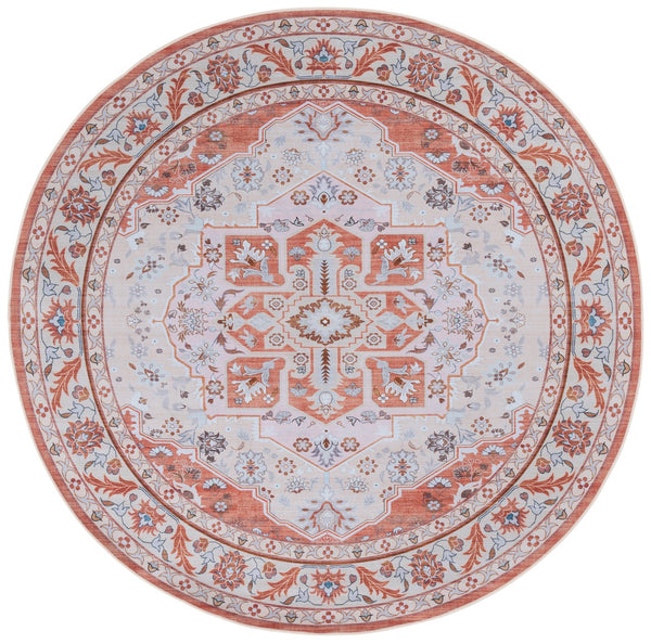 Safavieh Tucson Traditional Oval Area Rug – Elegant Design, Machine Washable, Slip Resistant For Any Room Rust ,Ivory Polyester Pile Tsn118q-6r