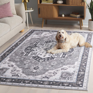 Safavieh Tucson Exquisite Round Area Rug - Elegant Design, Machine Washable, Slip Resistant & Durable Comfort Olive ,Ivory Polyester Pile Tsn118x-8