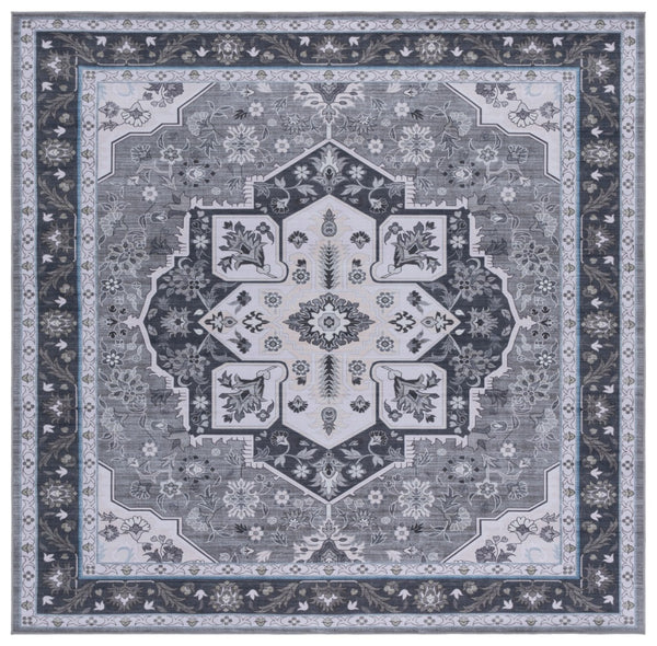 Safavieh Tucson Exquisite Round Area Rug - Elegant Design, Machine Washable, Slip Resistant & Durable Comfort Olive ,Ivory Polyester Pile Tsn118x-8