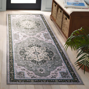 Safavieh Tucson Exquisite Round Area Rug - Elegant Design, Machine Washable, Slip Resistant & Durable Comfort Green ,Light Green Polyester Pile Tsn118y-8