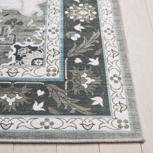 Safavieh Tucson Traditional Oval Area Rug – Elegant Design, Machine Washable, Slip Resistant For Any Room Green ,Light Green Polyester Pile Tsn118y-5