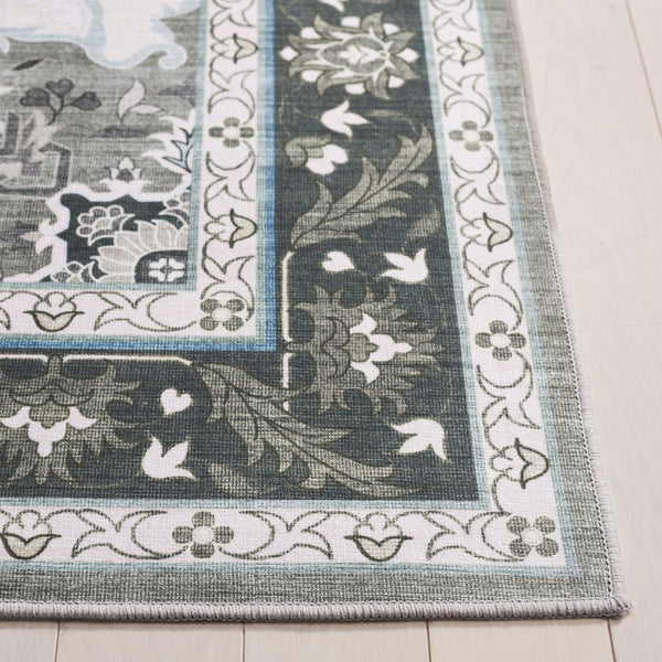 Safavieh Tucson Traditional Oval Area Rug – Elegant Design, Machine Washable, Slip Resistant For Any Room Green ,Light Green Polyester Pile Tsn118y-5