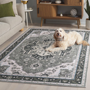 Safavieh Tucson Exquisite Round Area Rug - Elegant Design, Machine Washable, Slip Resistant & Durable Comfort Green ,Light Green Polyester Pile Tsn118y-8