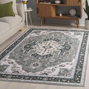 Safavieh Tucson Exquisite Round Area Rug - Elegant Design, Machine Washable, Slip Resistant & Durable Comfort Green ,Light Green Polyester Pile Tsn118y-8