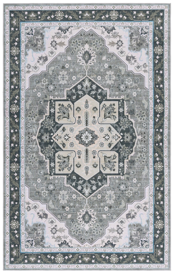 Safavieh Tucson Exquisite Round Area Rug - Elegant Design, Machine Washable, Slip Resistant & Durable Comfort Green ,Light Green Polyester Pile Tsn118y-8