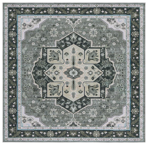 Safavieh Tucson Traditional Oval Area Rug – Elegant Design, Machine Washable, Slip Resistant For Any Room Green ,Light Green Polyester Pile Tsn118y-6sq