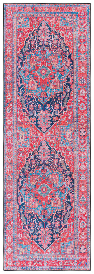 Safavieh Tucson Traditional Persian Rug - Elegant Home Décor With Timeless Design, Machine Washable & Safe Navy ,Red Polyester Pile Tsn121n-10