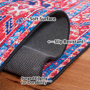 Safavieh Tucson Traditional Persian Rug - Elegant Home Décor With Timeless Design, Machine Washable & Safe Navy ,Red Polyester Pile Tsn121n-10