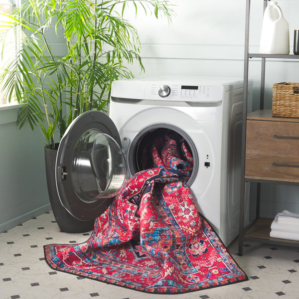 Safavieh Tucson Traditional Persian Rug - Elegant Home Décor With Timeless Design, Machine Washable & Safe Navy ,Red Polyester Pile Tsn121n-10