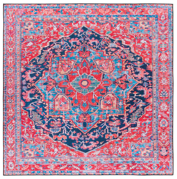 Safavieh Tucson Traditional Persian Rug - Elegant Home Décor With Timeless Design, Machine Washable & Safe Navy ,Red Polyester Pile Tsn121n-10