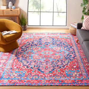 Safavieh Tucson Traditional Persian Rug - Elegant Home Décor With Timeless Design, Machine Washable & Safe Navy ,Red Polyester Pile Tsn121n-10