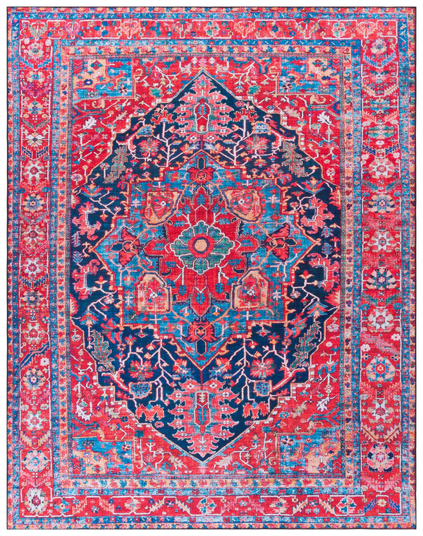 Safavieh Tucson Traditional Persian Rug - Elegant Home Décor With Timeless Design, Machine Washable & Safe Navy ,Red Polyester Pile Tsn121n-10