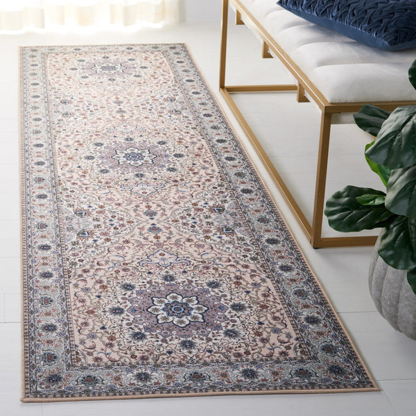 Safavieh Tucson Traditional Area Rug - Elegant Floral Design, Machine Washable, Slip Resistant, Durable Comfort Beige ,Green Polyester Pile Tsn123b-26