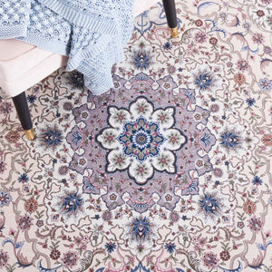 Safavieh Tucson Traditional Area Rug - Elegant Floral Design, Machine Washable, Slip Resistant, Durable Comfort Beige ,Green Polyester Pile Tsn123b-26