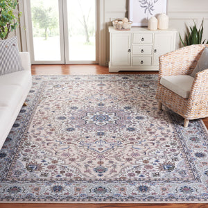 Safavieh Tucson Traditional Area Rug - Elegant Floral Design, Machine Washable, Slip Resistant, Durable Comfort Beige ,Green Polyester Pile Tsn123b-26