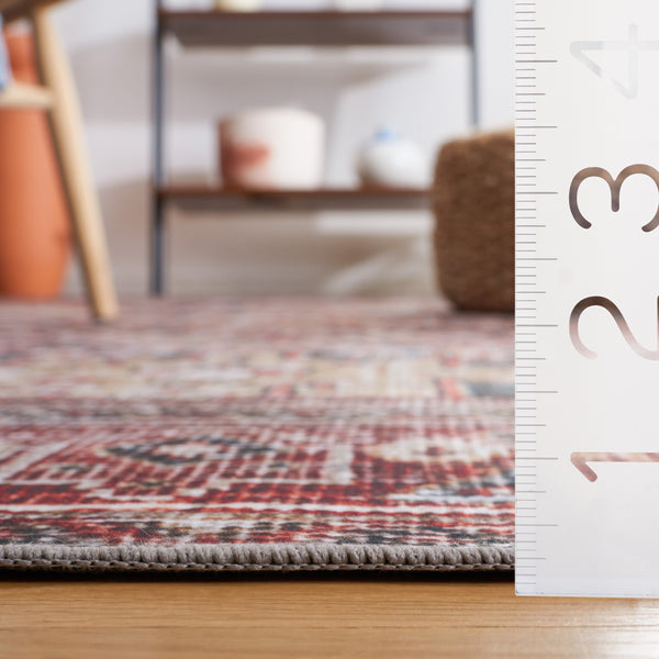 Safavieh Tucson Contemporary Area Rug, 6' X 8', Navy & Rust, Machine Washable, Slip Resistant, Durable Design Navy ,Rust Polyester Pile Tsn130n-68