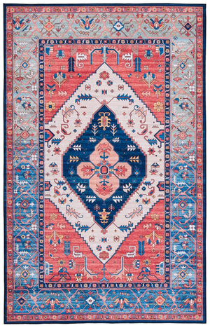 Safavieh Tucson Vintage Persian Area Rug - Timeless Elegance With Slip-resistant & Machine Washable Design Rust ,Blue Polyester Pile Tsn133p-210
