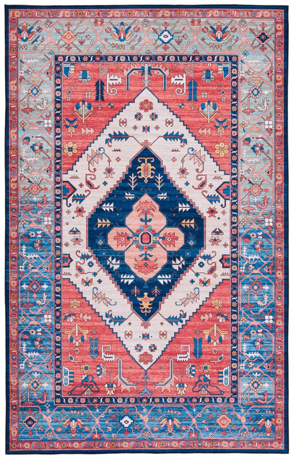 Safavieh Tucson Vintage Persian Area Rug - Timeless Elegance With Slip-resistant & Machine Washable Design Rust ,Blue Polyester Pile Tsn133p-210