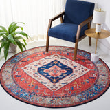 Safavieh Tucson 133 M/W S/R Power Loomed Traditional Rug Rust / Blue 4' x 4' Square