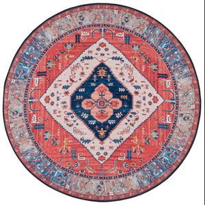 Safavieh Tucson Vintage Persian Area Rug - Timeless Elegance With Slip-resistant & Machine Washable Design Rust ,Blue Polyester Pile Tsn133p-210