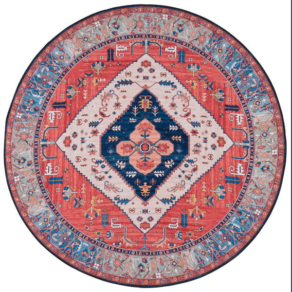 Safavieh Tucson Vintage Persian Area Rug - Timeless Elegance With Slip-resistant & Machine Washable Design Rust ,Blue Polyester Pile Tsn133p-210