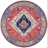 Safavieh Tucson 133 M/W S/R Power Loomed Traditional Rug Rust / Blue 4' x 4' Square